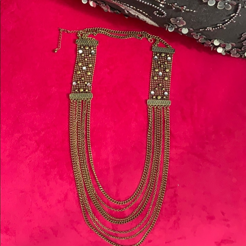 Antique gold and crystals Necklace